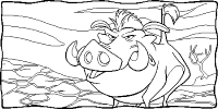 A coloring page of the lion king